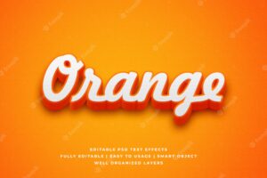 3d orange text style effect