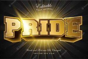 3d pride gold text effect