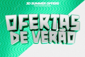3d render label summer offers for composition verao in brazil