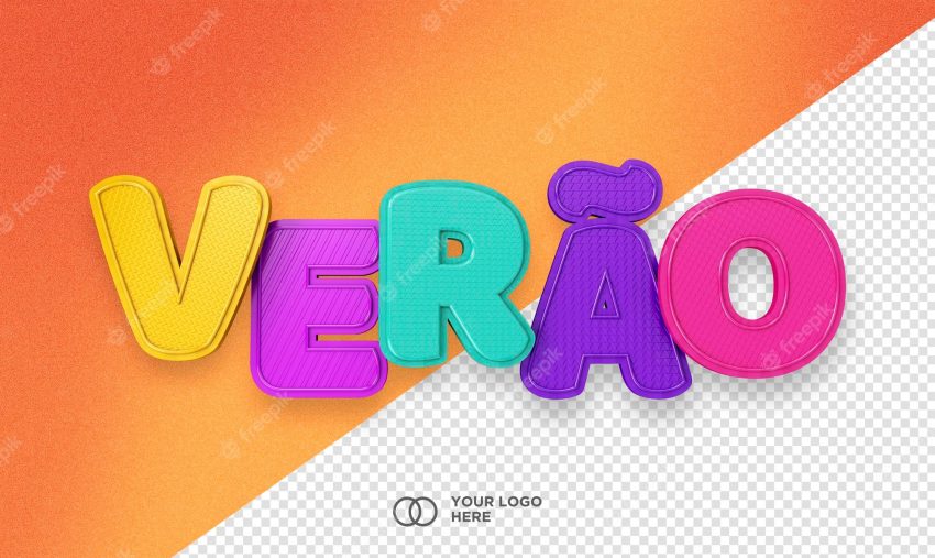 3d render logo summer verao in brazil for composition