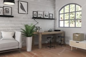 3d render of a modern office interior