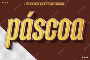 3d render realistic easter yellow logo