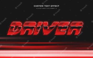 3d text effect 80s colorful style