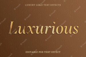 3d text effect psd, luxury gold high quality template