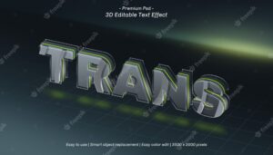 3d trans editable text effect