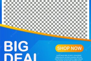 Abstract blue background unique editable modern social media banner template