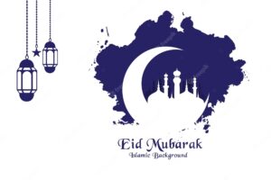 Abstract elegant stylish eid mubarak background with moon