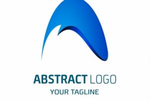 Abstract logo with a blue shape