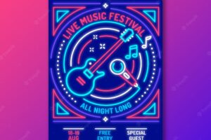 Abstract music festival poster template