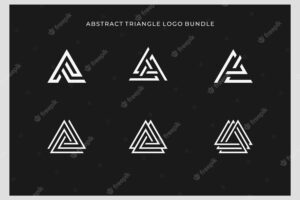 Abstract triangle logo design in bundle vector