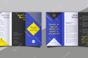 Abstract trifold brochure with front and back