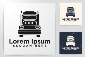 Abstract truck, delivery logo designs, vector illustration