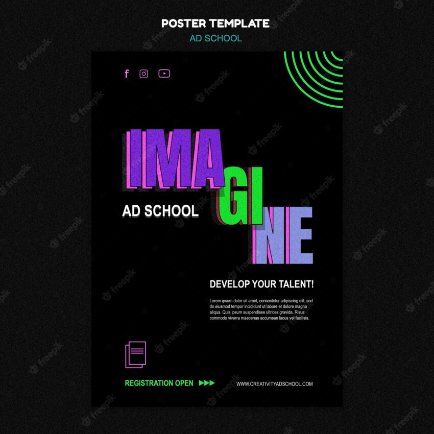 Ad school template poster