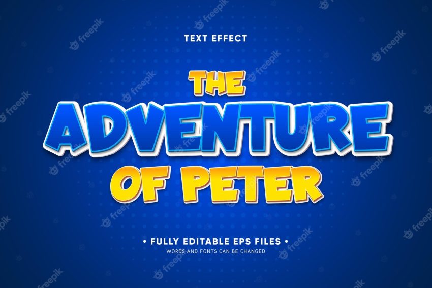 The adventure of peter text effect