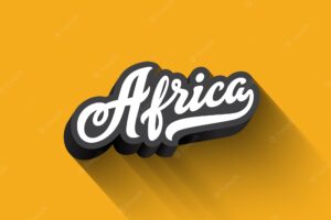 Africa text calligraphy vintage retro lettering