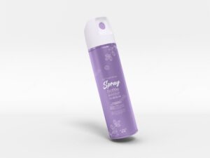 Air freshener spray bottle packaging mockup