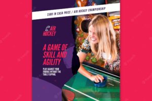 Air hockey game flyer template