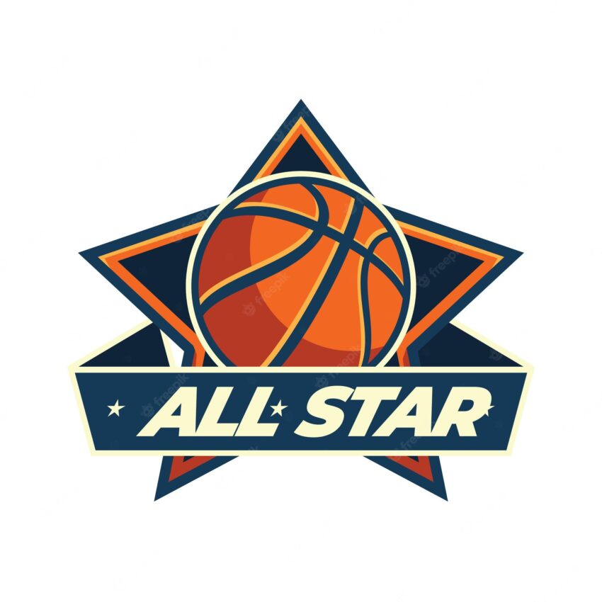 All star basket ball logo icon template symbol