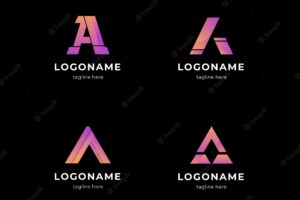 Alphabetical letter a logo collection