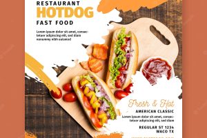 American food square flyer template