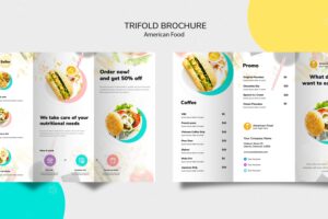 American food trifold brochure design