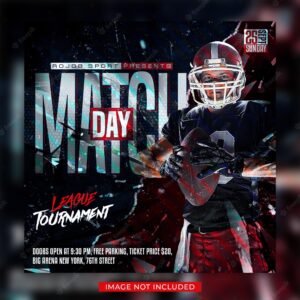 American football match day flyer and social media post banner template