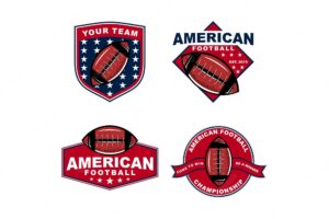 American football set logo template