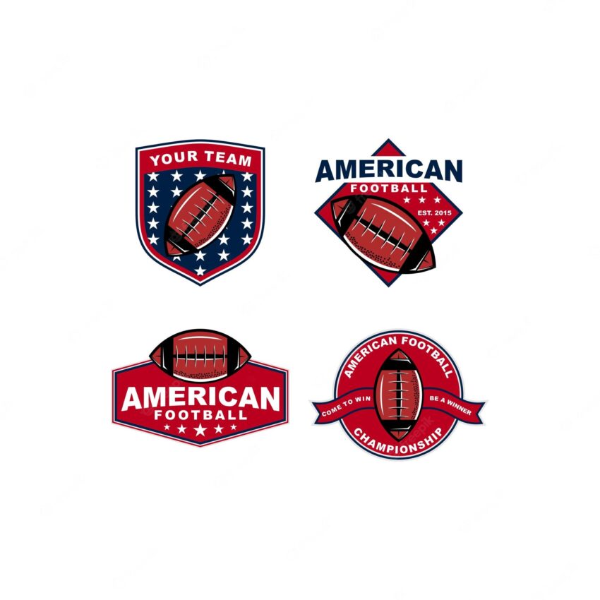 American football set logo template