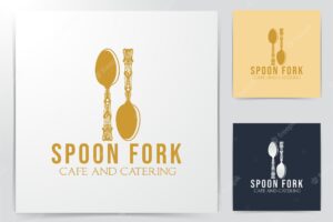 Antique spoon, restaurant, food, decorative place logo ideas. inspiration logo design. template vector illustration. isolated on white background