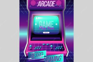 Arcade retro games poster template