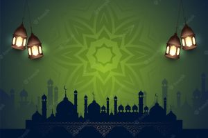 Artistic eid mubarak islamic festival religious background design vector