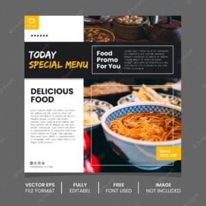 Asian food social media template