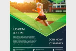 Athletism poster template with photo