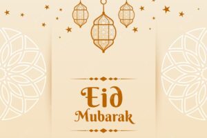 Attractive eid mubarak arabic style greeting design