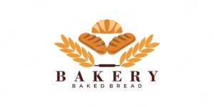 Bakery cake logo design illustration for bakery shop icon with creative concept premium vector
