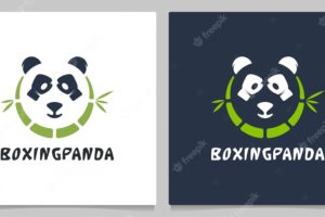 Bamboo panda and glove negative space logo design