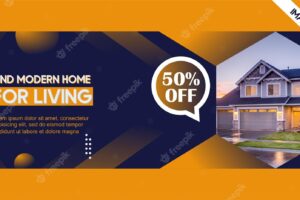 Banner template themed home sale