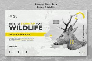 Banner template for wildlife and environment protection