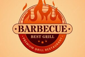 Barbecue logo template with details