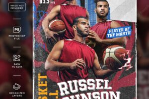 Basketball player of the month flyer a4 template