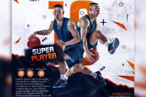 Basketball player of the year flyer and social media instagram banner template