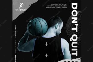 Basketball training ad square flyer template