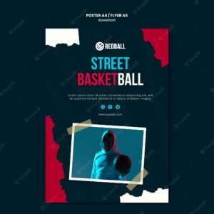 Basketball training flyer template