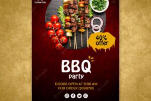 Bbq concept flyer template