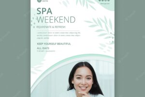 Beautiful woman spa weekend poster