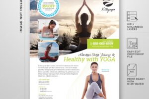 Beautiful yoga and spa flyer template