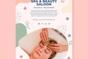 Beauty salon vertical flyer template