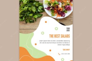 Best salad and parsley poster template