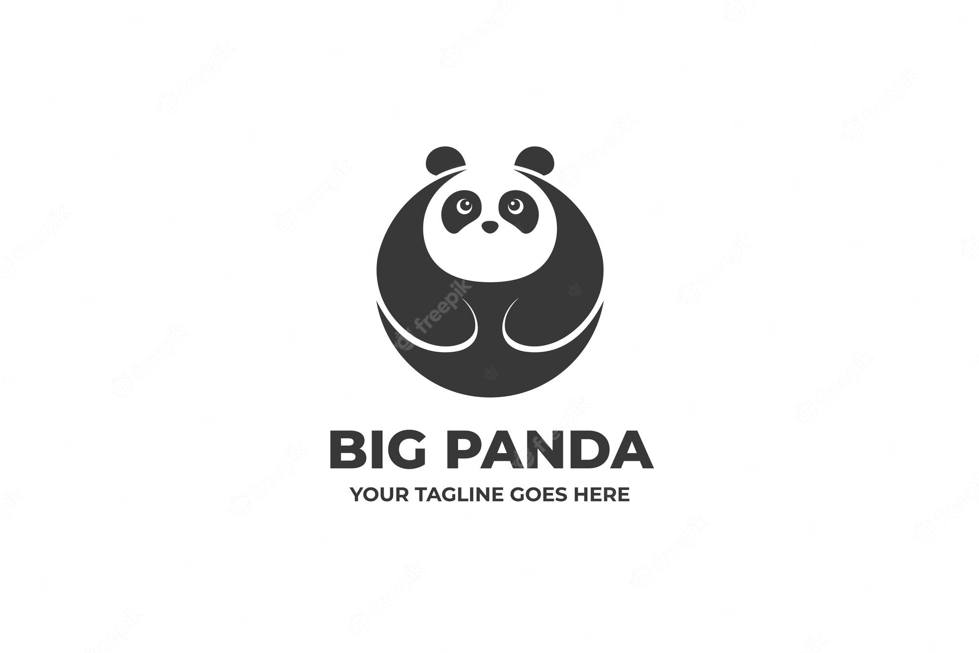 Big cute panda flat logo template - Stokverse