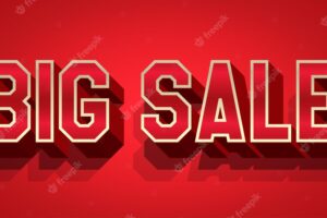 Big sale text style editable text effect